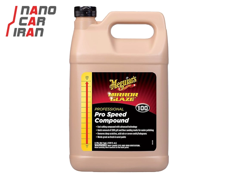 پولیش زبر 100 میرور گلیز 4 لیتری مگوایرز Meguiars Mirror Glaze Pro Speed Compound M100